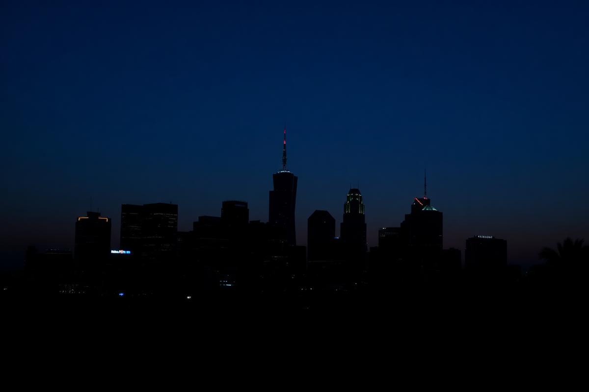 Los Angeles skyline at dusk